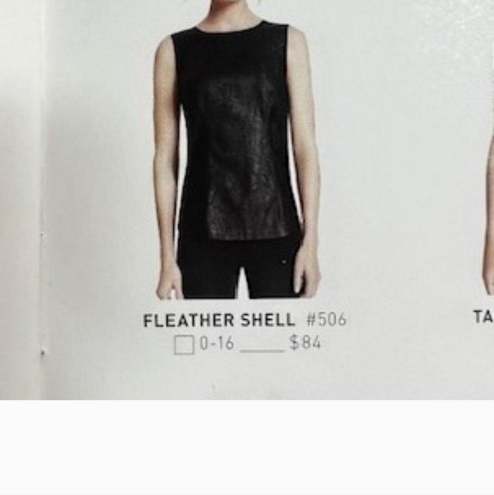 CAbi Faux Leather Sleeveless Top